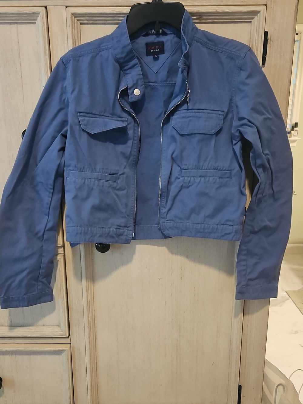 Tommy Hilfiger Women's Periwinkle Blue Cropped Utility Jacket
